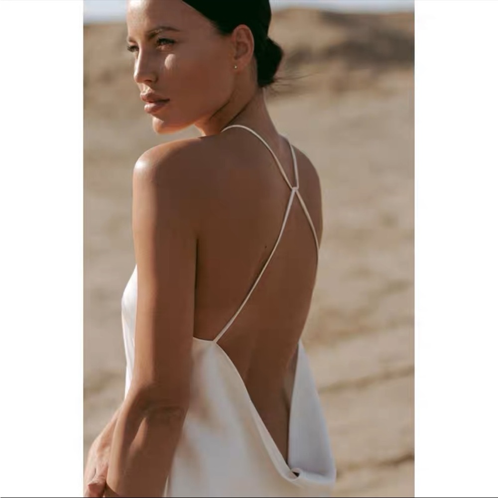 White satin gown
